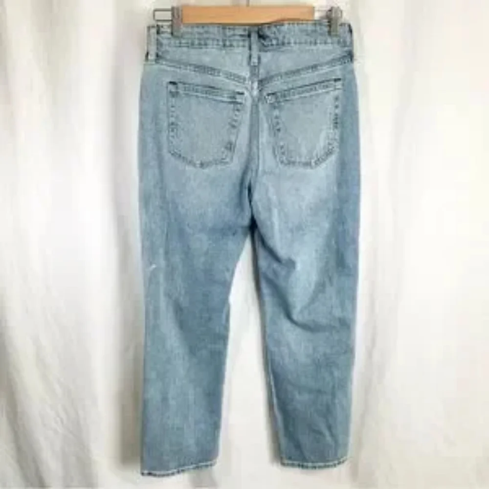 Free Assembly 90's Straight Light Wash Denim Jeans Distressed - Picture 5 of 5